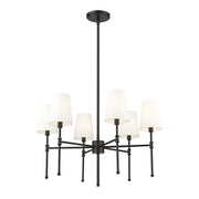Millennium Lighting Adorra 6Lt 26" Chandelier, Black/White - 16106-MB