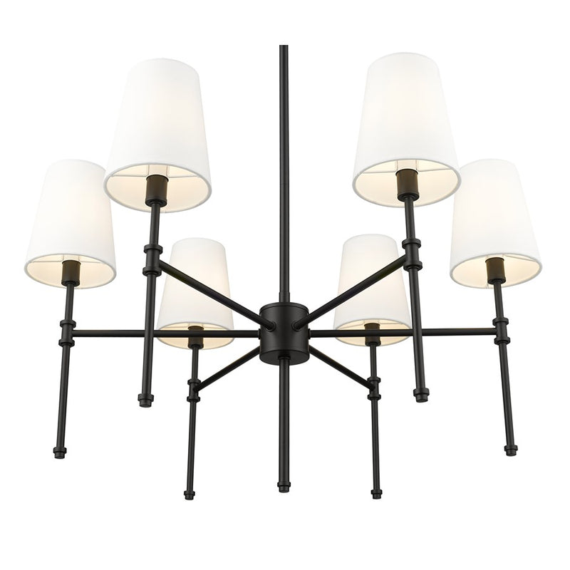 Millennium Lighting Adorra 6Lt 26" Chandelier, Black/White