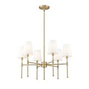 Millennium Lighting Adorra 6Lt 26" Chandelier, Vintage Brass/White - 16106-VB