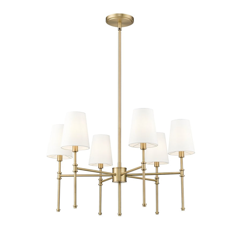 Millennium Lighting Adorra 6Lt 26" Chandelier, Vintage Brass/White - 16106-VB