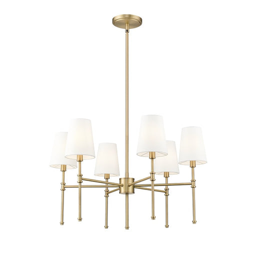 Millennium Lighting Adorra 6Lt 26" Chandelier, Vintage Brass/White - 16106-VB