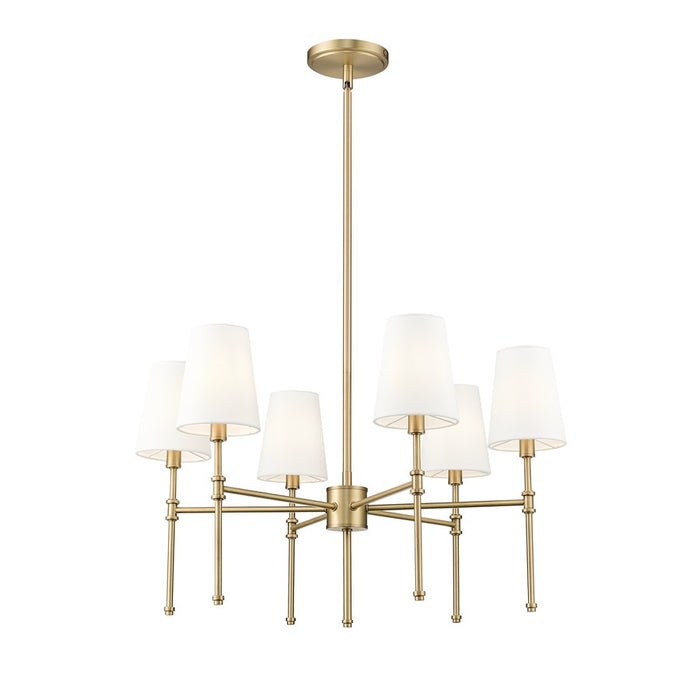 Millennium Lighting Adorra 6Lt 26" Chandelier, Vintage Brass/White - 16106-VB