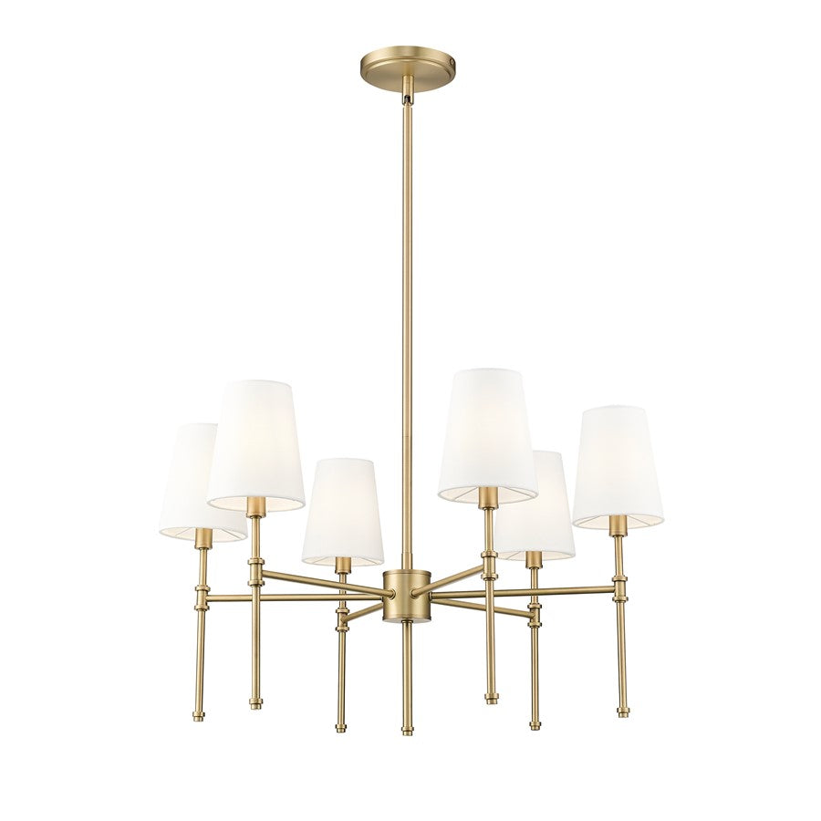 Millennium Lighting Adorra 6Lt 26" Chandelier, Vintage Brass/White - 16106-VB