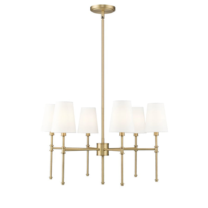 Millennium Lighting Adorra 6Lt 26" Chandelier, Vintage Brass/White