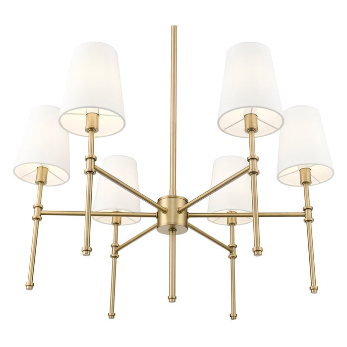 Millennium Lighting Adorra 6Lt 26" Chandelier, Vintage Brass/White