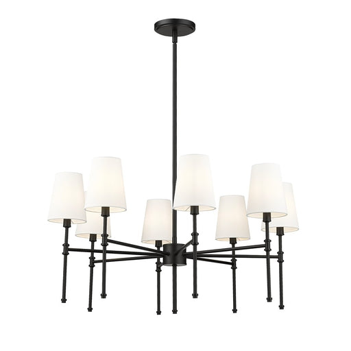 Millennium Lighting Adorra 8Lt 30" Chandelier, Black/White - 16108-MB