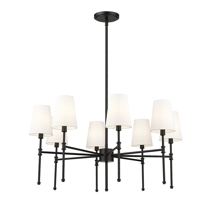 Millennium Lighting Adorra 8Lt 30" Chandelier, Black/White - 16108-MB