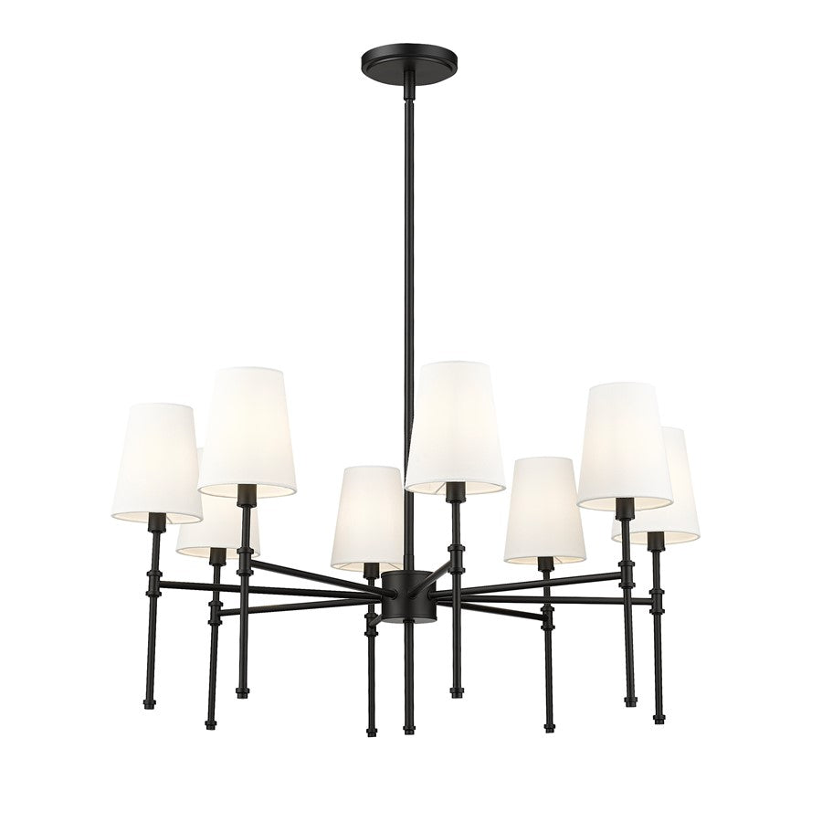 Millennium Lighting Adorra 8Lt 30" Chandelier, Black/White - 16108-MB