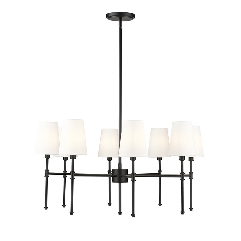 Millennium Lighting Adorra 8Lt 30" Chandelier, Black/White