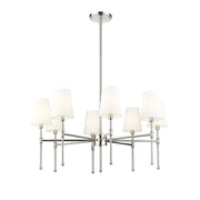 Millennium Lighting Adorra 8Lt 30" Chandelier, Polished Nickel/White - 16108-PN