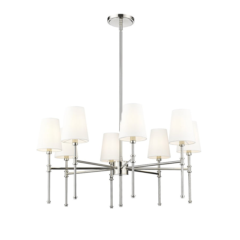 Millennium Lighting Adorra 8Lt 30" Chandelier, Polished Nickel/White - 16108-PN