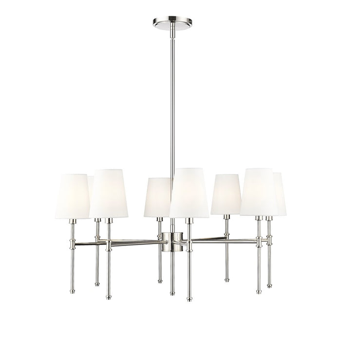 Millennium Lighting Adorra 8Lt 30" Chandelier, Polished Nickel/White