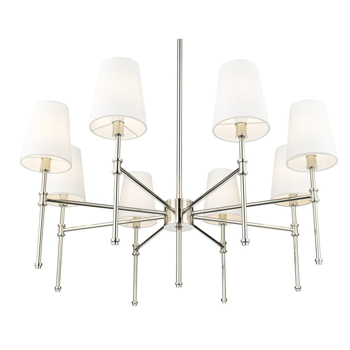 Millennium Lighting Adorra 8Lt 30" Chandelier, Polished Nickel/White