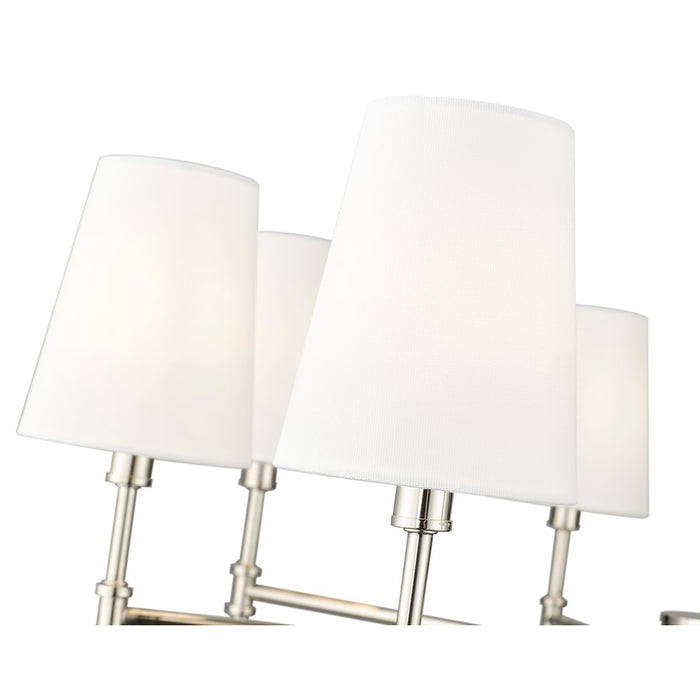 Millennium Lighting Adorra 8Lt 30" Chandelier, Polished Nickel/White