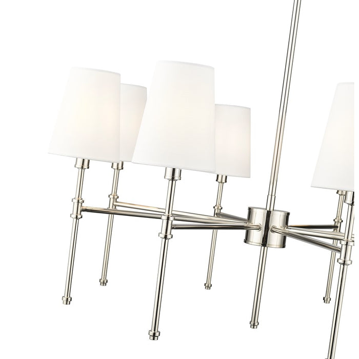 Millennium Lighting Adorra 8Lt 30" Chandelier, Polished Nickel/White