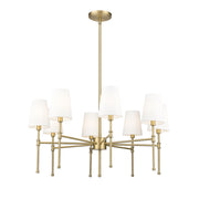 Millennium Lighting Adorra 8Lt 30" Chandelier, Vintage Brass/White - 16108-VB