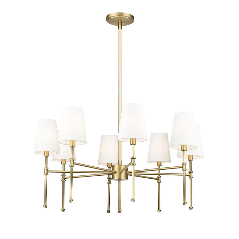 Millennium Lighting Adorra 8Lt 30" Chandelier, Vintage Brass/White - 16108-VB