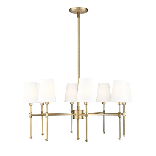Millennium Lighting Adorra 8Lt 30" Chandelier, Vintage Brass/White