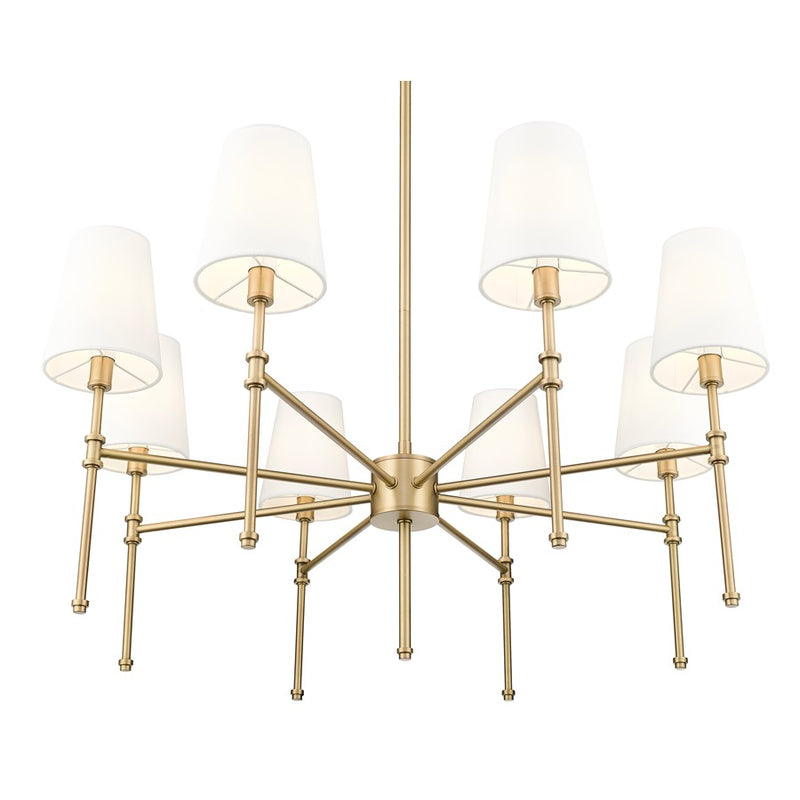 Millennium Lighting Adorra 8Lt 30" Chandelier, Vintage Brass/White
