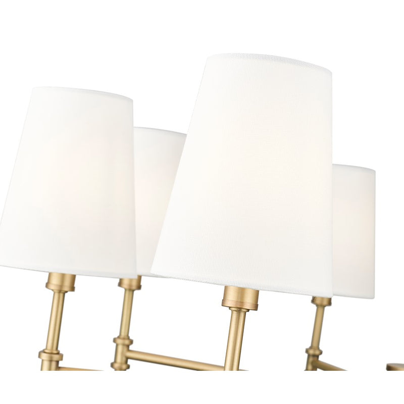 Millennium Lighting Adorra 8Lt 30" Chandelier, Vintage Brass/White