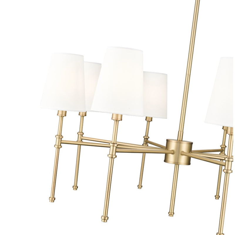 Millennium Lighting Adorra 8Lt 30" Chandelier, Vintage Brass/White