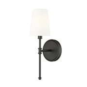 Millennium Lighting Adorra 1Lt 15" Wall Sconce, Black/White - 16201-MB