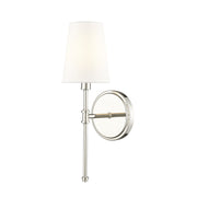 Millennium Lighting Adorra 1Lt 15" Wall Sconce, Polished Nickel/White - 16201-PN