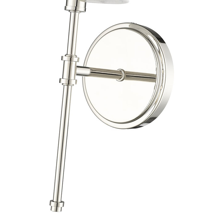 Millennium Lighting Adorra 1Lt 15" Wall Sconce, Polished Nickel/White