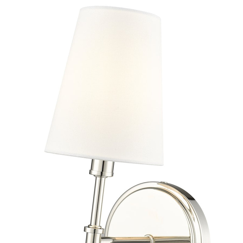Millennium Lighting Adorra 1Lt 15" Wall Sconce, Polished Nickel/White
