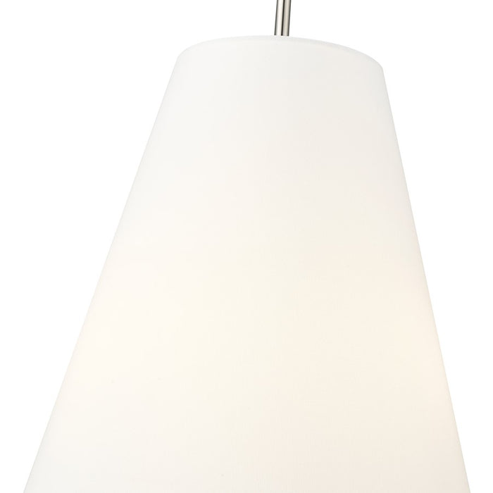 Millennium Lighting Adorra 3Lt 16" Pendant, Polished Nickel/White
