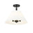 Millennium Lighting Adorra 3Lt 16" Semi-Flush Mount, Black/White - 16403-MB