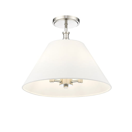 Millennium Lighting Adorra 3Lt 16" Semi-Flush Mount, Nickel/White - 16403-PN