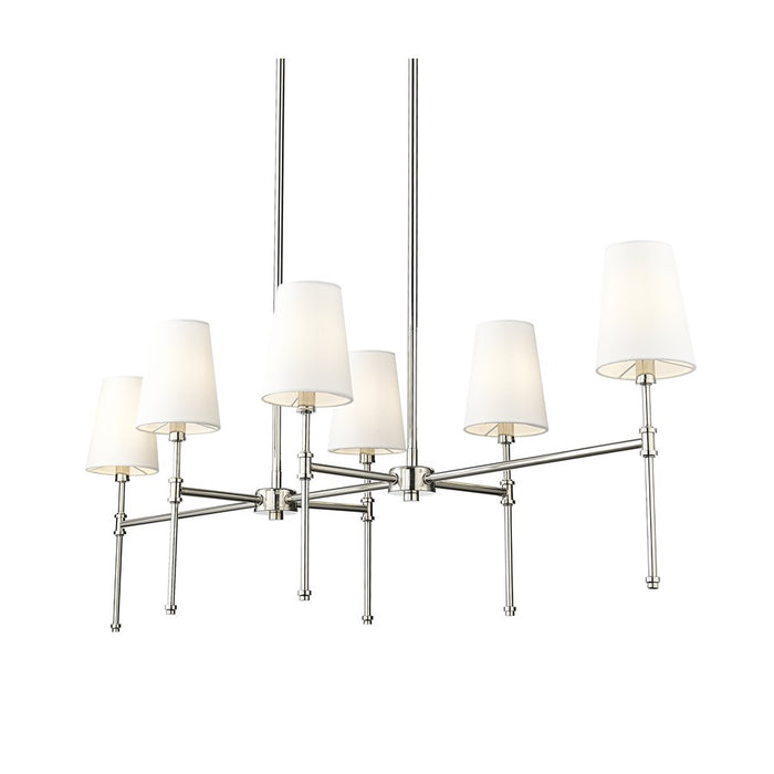 Millennium Lighting Adorra 6Lt 48" Chandelier, Polished Nickel/White - 16506-PN