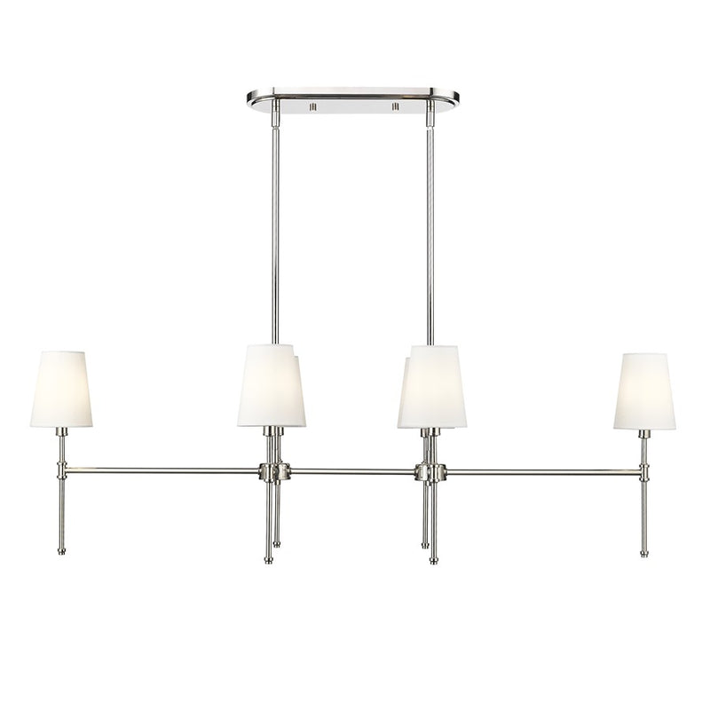 Millennium Lighting Adorra 6Lt 48" Chandelier, Polished Nickel/White