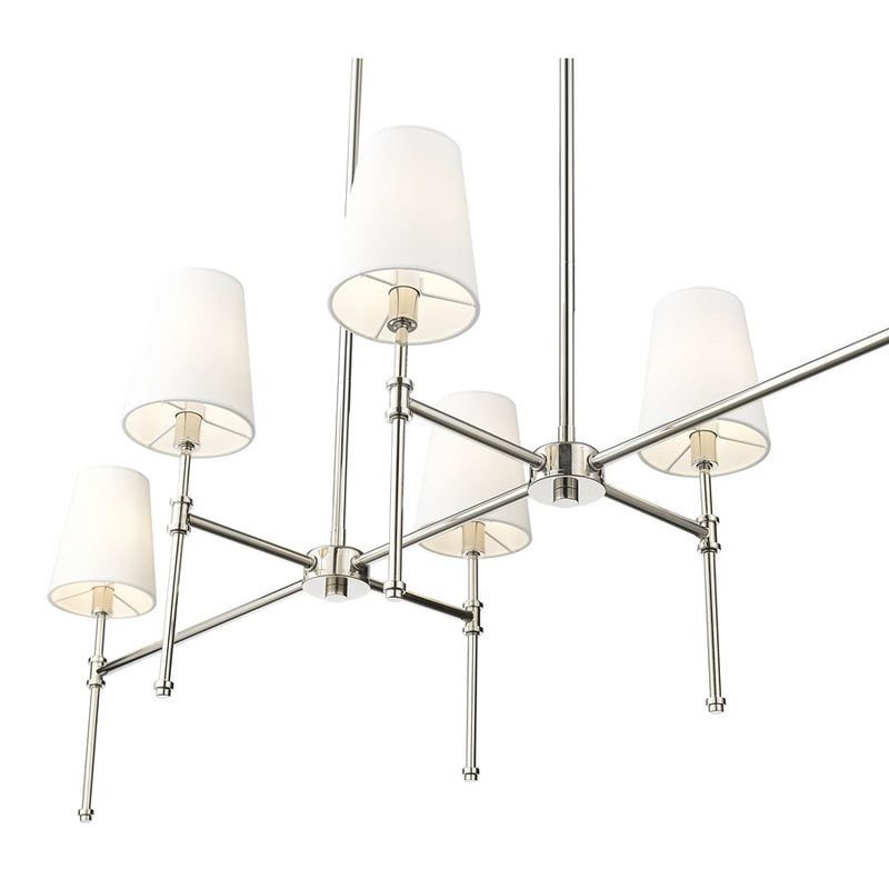 Millennium Lighting Adorra 6Lt 48" Chandelier, Polished Nickel/White