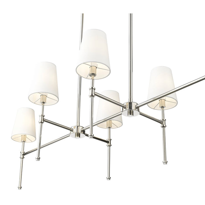 Millennium Lighting Adorra 6Lt 48" Chandelier, Polished Nickel/White