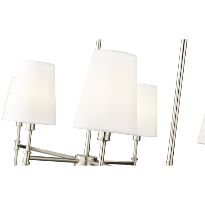 Millennium Lighting Adorra 6Lt 48" Chandelier, Polished Nickel/White