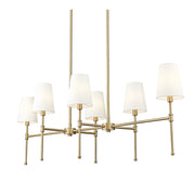 Millennium Lighting Adorra 6Lt 48" Chandelier, Vintage Brass/White - 16506-VB