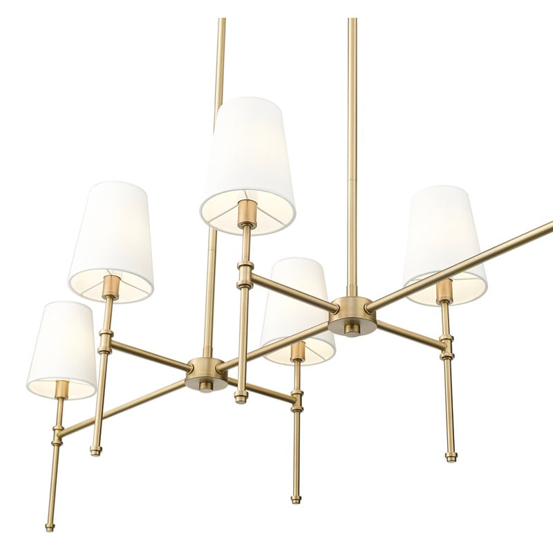 Millennium Lighting Adorra 6Lt 48" Chandelier, Vintage Brass/White