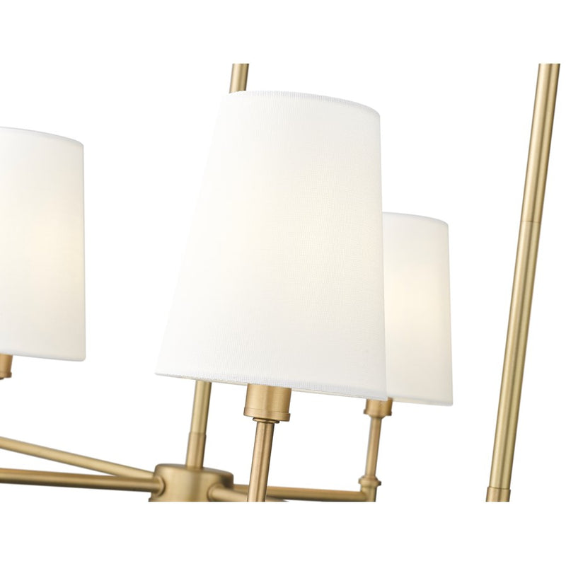 Millennium Lighting Adorra 6Lt 48" Chandelier, Vintage Brass/White