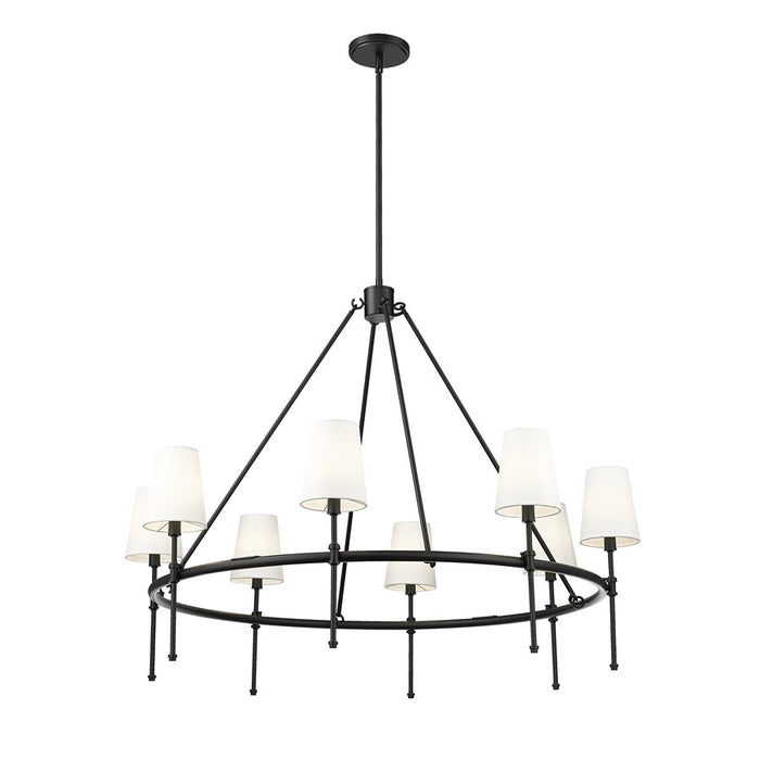 Millennium Lighting Adorra 8Lt 40" Chandelier, Black/White - 16608-MB