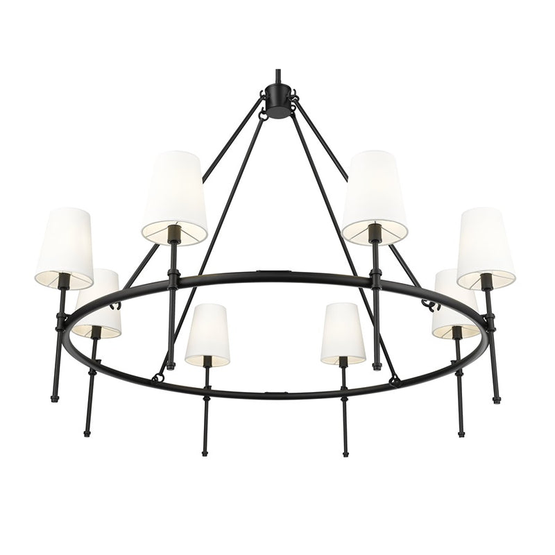 Millennium Lighting Adorra 8Lt 40" Chandelier, Black/White