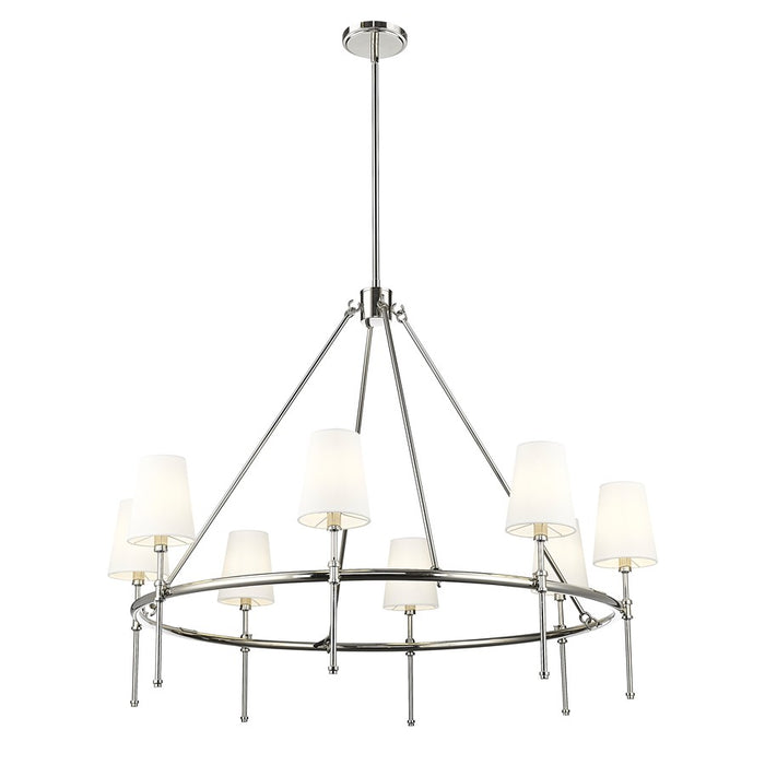 Millennium Lighting Adorra 8Lt 40" Chandelier, Polished Nickel/White - 16608-PN