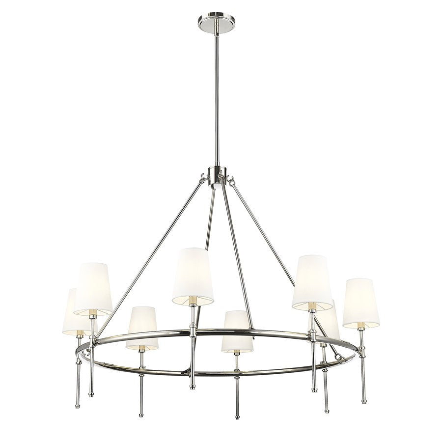 Millennium Lighting Adorra 8Lt 40" Chandelier, Polished Nickel/White - 16608-PN