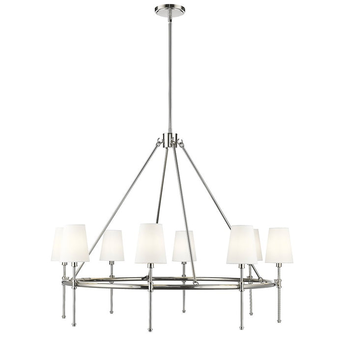 Millennium Lighting Adorra 8Lt 40" Chandelier, Polished Nickel/White