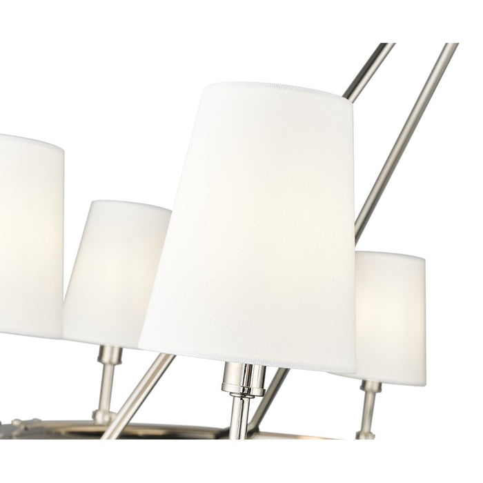 Millennium Lighting Adorra 8Lt 40" Chandelier, Polished Nickel/White