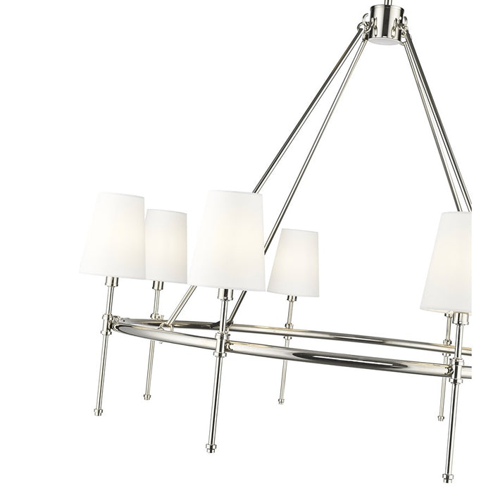 Millennium Lighting Adorra 8Lt 40" Chandelier, Polished Nickel/White
