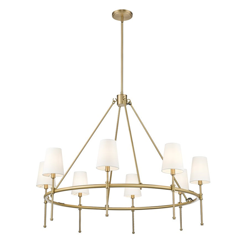 Millennium Lighting Adorra 8Lt 40" Chandelier, Vintage Brass/White - 16608-VB