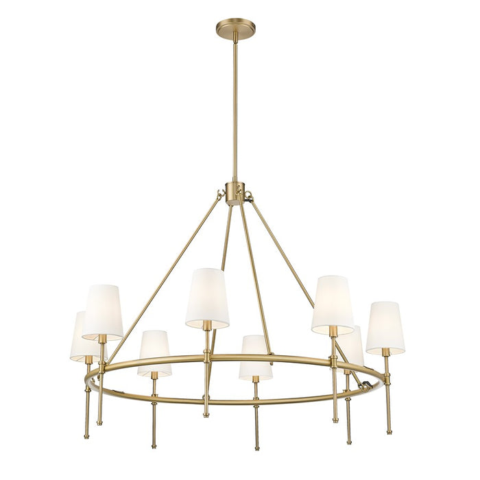 Millennium Lighting Adorra 8Lt 40" Chandelier, Vintage Brass/White - 16608-VB