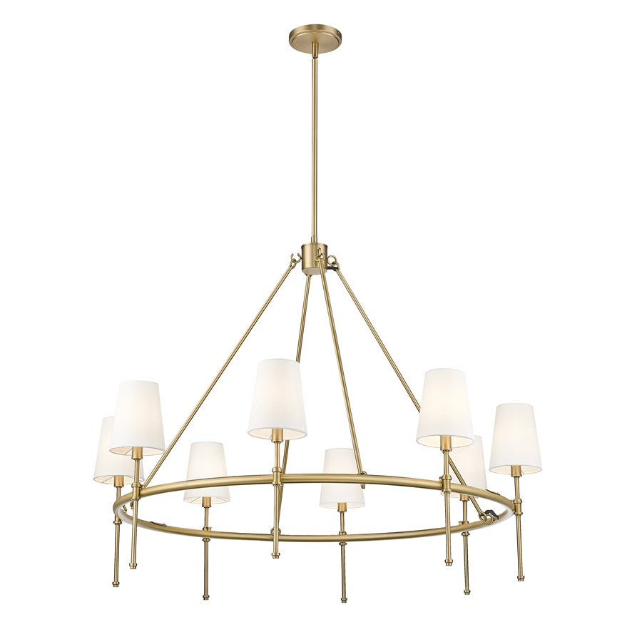 Millennium Lighting Adorra 8Lt 40" Chandelier, Vintage Brass/White - 16608-VB